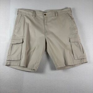Club Room Mens Khaki Cargo Shorts Tan Stretch Cotton Size 40W Casual Summer